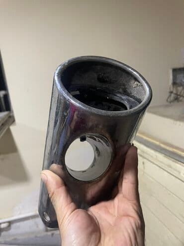 yeşqa mersedes: Motosiklet səsboğucu ucu (egzoz başlığı) - Material: metal, xrom — 1