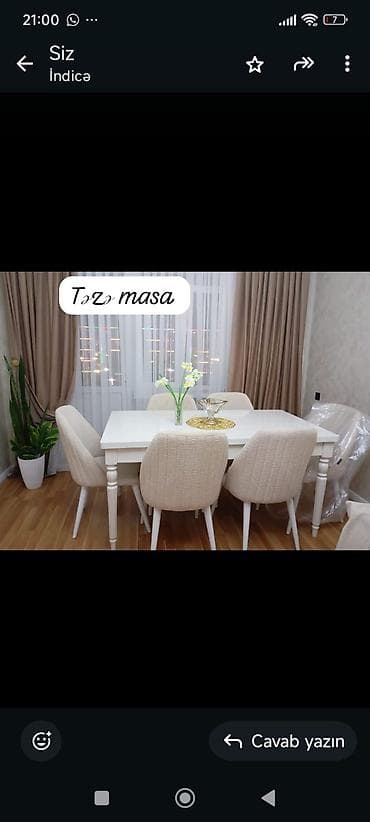 AYNUR 2 💃 Təzə masa satılır 1.60.acilir 2 mt / eni 90 sm Təzədir