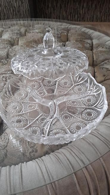 plasmas suse: Şüşə qapaqlı xrystal cerez qabi-qab/servis ləvazimatı - Material — 1