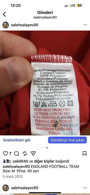 kişi duxusu: Futbolka, Umbro, M, rəng - Qırmızı — 6