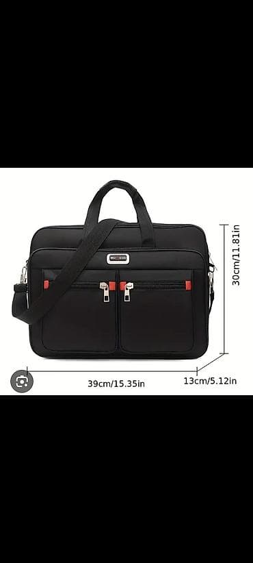 bags: Qara biznes/iş çantası – çiyin kəmərli - Ölçülər: 39 x 30 x 13 sm — 2
