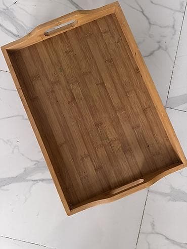 Бамбуковый столик Bambukdan qatlanan ayaqlı səhər yeməyi tepsisi - — 2