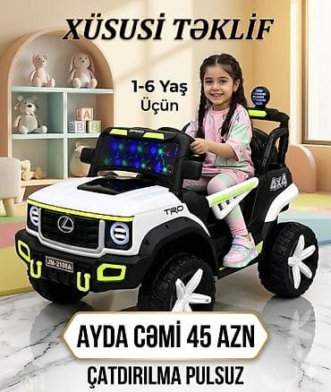 uşaq maşınlari: Uşaqlar üçün elektrikli akkumulyatorlu maşın – 4x4 off-road dizaynlı — 1
