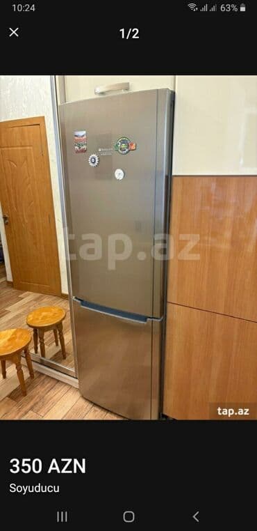 xaladenik ustasi: İşlənmiş 2 qapılı Hotpoint Ariston Soyuducu Satılır, rəng - Boz — 1
