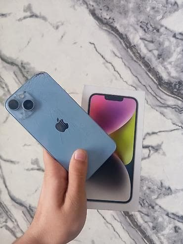 apple imac: IPhone 14, 128 GB, Mavi, Qırıq — 1
