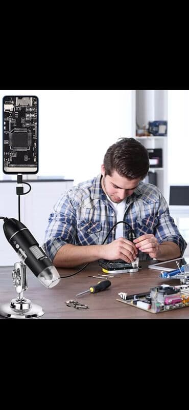 mikroskop qiymətləri: Raqemsal Mikroskop Kamerasi 1600X 3in1 Type-C USB Portativ Elektron — 3