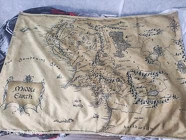 tekstil: Orta Yer (Middle Earth) xəritəsi temalı dekorativ parça - Üzərində — 2
