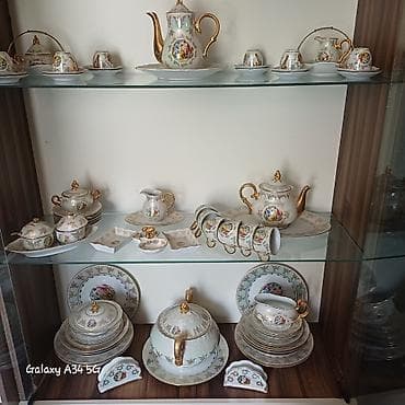 fırst class cay: Çay dəsti, rəng - Qızılı, Farfor — 1