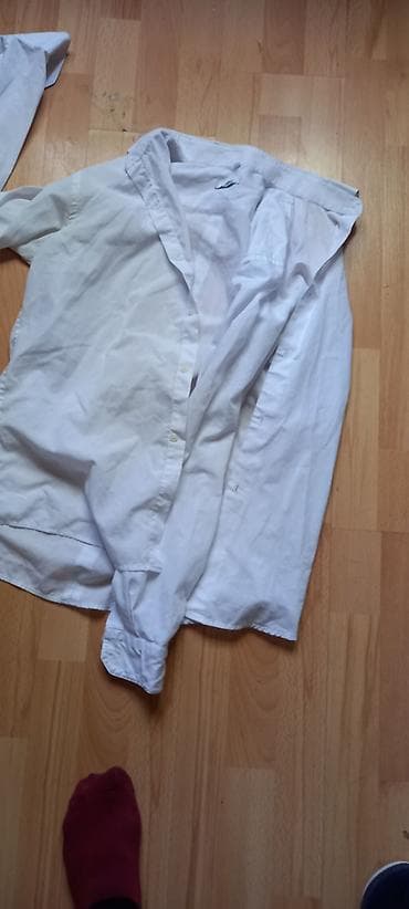 kişi geymi: Ağ klassik köynək - Rəng: saf ağ - Model: düyməli, uzunqol, klassik — 1