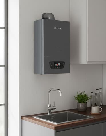 konbi islenmis: LEON qaz kombisi - Divara quraşdırılan, kompakt korpus - Rəqəmsal LED — 1