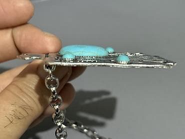 van cleef sirga: Qartal fiqurlu boyunbağı – bohem/etnik tərz - Material: gümüş rəngli — 8