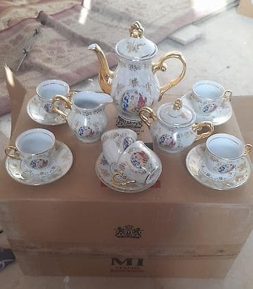 boşqa: Çay dəsti, rəng - Ağ, Farfor — 1