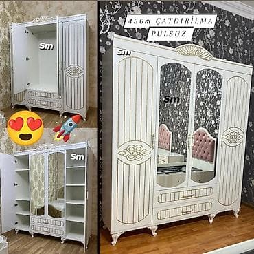 qarderov: 4 qapılı, Ağ, Açılan, Düz dolab — 1
