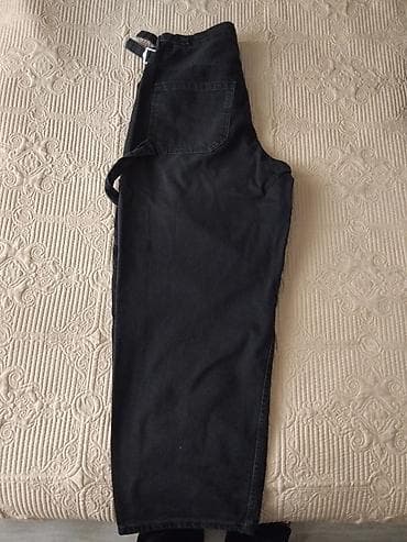 a class makasin: Qara rəngli unisex geniş kəsimli cins şalvar - Material: sıx denim — 3