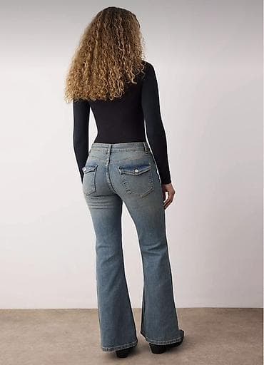 ag cins: Qadın flare jeans (boru-açar) cins şalvar 40manata alınıb 38razmer heç — 3