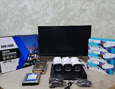 Monitor DVR 4 çıxışlidir Təzədir Telefondan izləmə 3 ədəd color Full