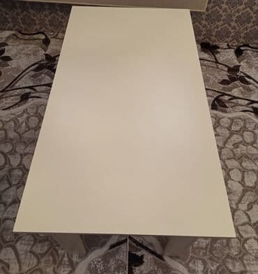 yigilib acilan stollar: Ölçüləri: Uzunluq: 1.30 sm Eni: 70 sm Krem rəngi ilə ağ rəng bu — 2