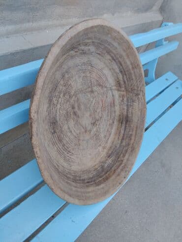 mətbəxt pərdələri: Böyük taxta tabaq (əl oyma) Mərkəzində çat var. Restavrasiya oluna — 7