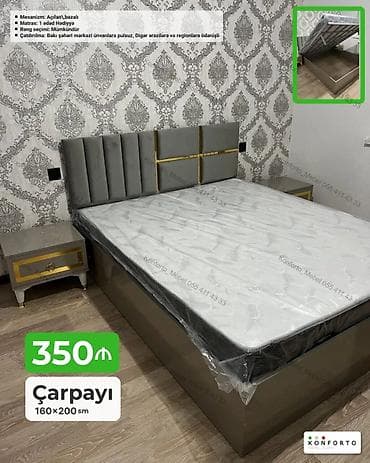 islenmis matras: Çarpayı – 160×200 sm - Mexanizm: Açılan, bazalı (şəkildə göstərilən — 1