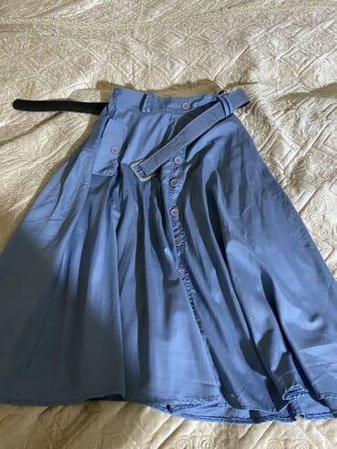 uzun etek: Qadın ətəkləri dəsti - Model 1: Zeytun-yaşıl rəngdə, uzun, axıcı — 3