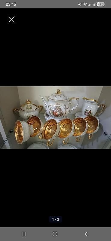 mis samovar satilir: Çay dəsti, rəng - Ağ, Farfor — 1