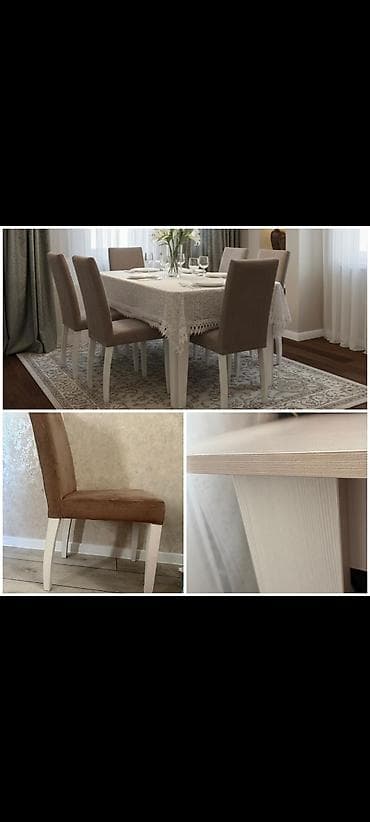 Qonaq otağı üçün, İşlənmiş, Dördbucaq masa, 6 stul lalafo.az -da Qonaq otağı üçün, İşlənmiş, Dördbucaq masa, 6 stul