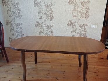 taxta şalban: Qonaq masası, İşlənmiş, Açılmayan, Taxta, Oval masa — 2