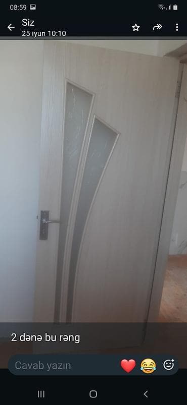 Məkan qapıları – şüşəli dekorlu model - Material: MDF/laminat örtüklü — 2