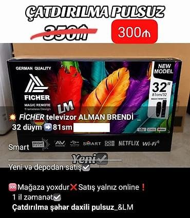 smart aparat: Smart Televizorlar – müxtəlif modellər və ölçülər 1) Zimmer Smart TV — 4