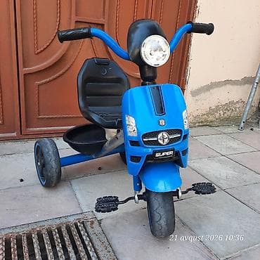 veloiped: Uşaq üçtəkərli velosipedi – “SUPER” modeli - Rəng: mavi/qarışıq qara — 3