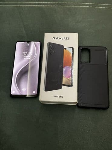 Компьютеры, ноутбуки и планшеты: Samsung Galaxy A32, 128 ГБ, цвет - Черный, Отпечаток пальца — 1