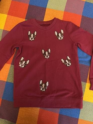 Uşaq üçün svitşot - Rəng: tünd zoğalı/bordo - Model: ön hissədə bir