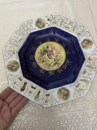 marcipan tort sekilleri: Thun (1794), Çexiya istehsalı, 24K qızıl işləməli porselen dəst — 4