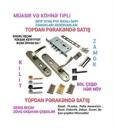 Müasir və köhnə tipli qapılar üçün kilid və aksesuarlar - Seyf, otaq