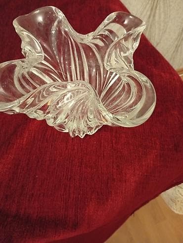 qab qurudan: Şüşə dekorativ meyvə/gül qabı - Material: şəffaf qalın şüşə - Dizayn — 2