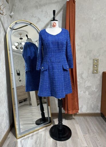 Женская одежда: RƏNGİ:Tünd göy Material:Channel (Şanel) Parça Vəziyyəti:Yeni — 4