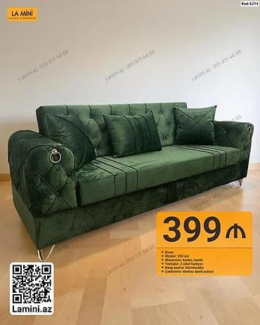 krep parca: Məhsul: Divan (Kod: 6214) - Ölçü: 250 sm - Mexanizm: Açılan, bazalı — 1