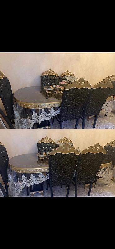 Qonaq otağı üçün, Açılmayan, Oval masa, 6 stul lalafo.az -da Qonaq otağı üçün, Açılmayan, Oval masa, 6 stul