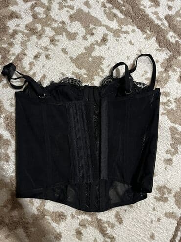Tumanlar: Qadın -korset - Rəng: qara - Dizayn: krujeva və şəffaf panellərlə - — 3