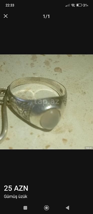 Qol saatları və aksesuarlar: Üzük, Gümüş — 1