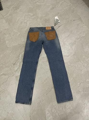 stringer alt geyimi: Klassik Şalvar, Off-White, S, rəng - Mavi — 2