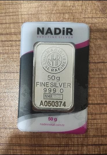 CD, DVD disklər və kassetlər: Nadir Metal Rafineri gümüş külçə – 50 q - Marka: Nadir Metal Rafineri — 1