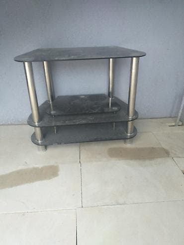 rəfi: Düz TV altlığı, Polkalı, Şüşəli — 4