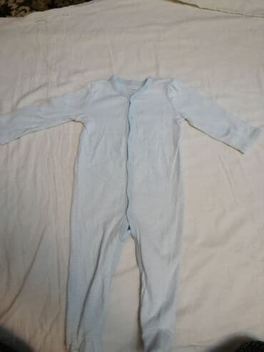 Uşaq geyimləri dəsti - Açıq mavi, xırda zolaqlı uzunqol pambıq