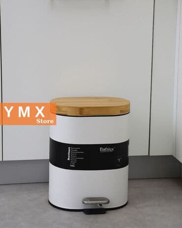 avtomat darvazalar: Tullantı qabı ✅ Vakuum Bamboo Zibil Qabı – 6 Litr Tutumlu ✅ Modern və — 1