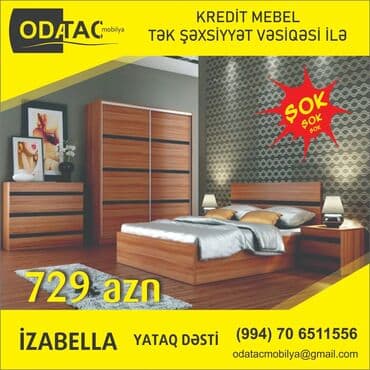 venera yataq desti: İkinəfərlik çarpayı, Komod, 2 tumba, Dolab, Türkiyə, Yeni — 9