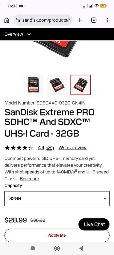 yadaş kartı: Məhsul: SanDisk Ultra SDHC UHS-I yaddaş kartı – 32 GB (2 ədəd paketdə) — 9