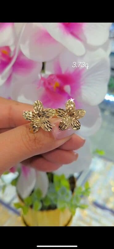 qas sirqalar: Sırğa, Sarı qızıl, 585 Əyar, 123 g, Ödənişli çatdırılma, Ünvandan götürmə — 11