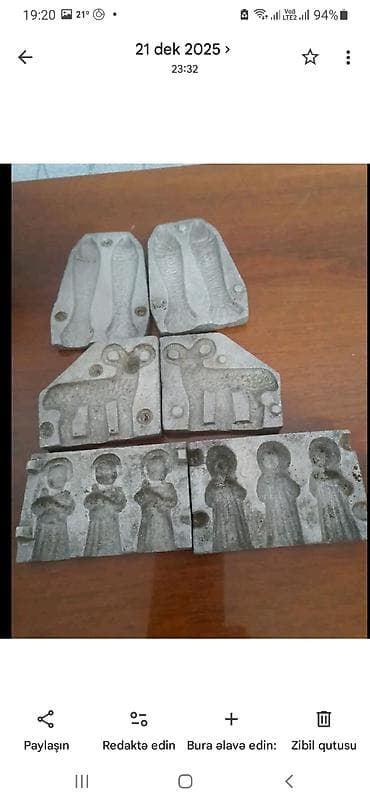 Şirniyyət qəlibləri, rəng - Boz, Metal, Fiqur — 1