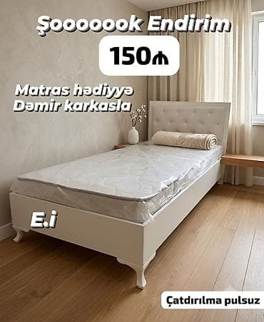 dolab gence: Tək nəfərlik çarpayı – 90x200 sm ölçüdə. Sadə və zövqlü dizayna — 2